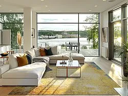 Koberec Wilton - Palau (zlatá/bežová/modrá)