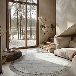 Kruhový koberec - Pamplona Natural Cotton Shaggy (offwhite)