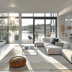 Koberec Wilton - Dřevo (béžová/bílá)