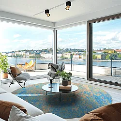 Kruhový koberec - Pavoa (modrý)