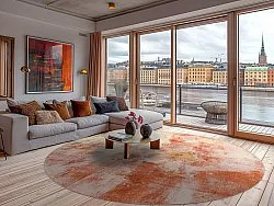 Kruhový koberec - Periana (ružová/multikolórová)