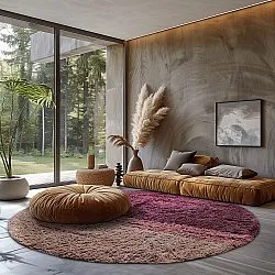 Kruhový koberec - Pione Natural Cotton Shaggy (ružový)