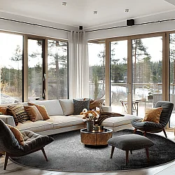 Kruhový koberec - Megara (šedý)