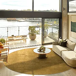 Kruhový koberec - Saranda (zlatý)