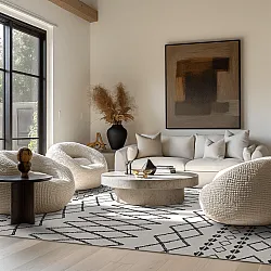 Koberec Wilton - Safi (čierny/biely)