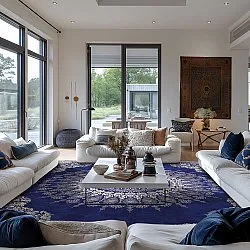 Koberec Wilton - Sandrigo (modrý/bežový)