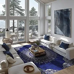 Koberec Wilton - Sandrigo (modrý/bežový)