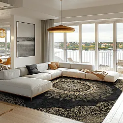 Koberec Wilton - Sandrigo (čierny/zlatý)