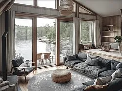 Kruhový koberec - Santi (šedá/biela)