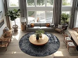Kruhový koberec - Santi (modrošedá/biela)