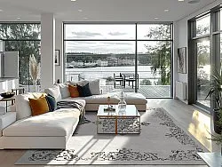 Koberec Wilton - Santi (biela/čierna)