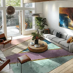 Koberec Wilton - Sanya (modrá/multikolórová)