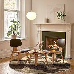 Kruhový koberec - Siberia Natural Cotton Shaggy (béžový/hnedý)