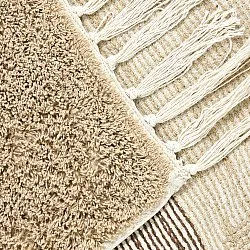 Koberec s dlhým vlasom - Siberia Natural Cotton Shaggy (béžový/hnedý)