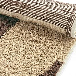 Koberec s dlhým vlasom - Siberia Natural Cotton Shaggy (béžový/hnedý)