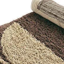 Koberec s dlhým vlasom - Siberia Natural Cotton Shaggy (béžový/hnedý)
