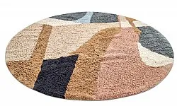 Kruhový koberec - Sion Natural Cotton Shaggy (multi)
