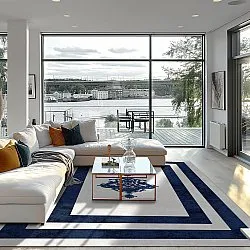 Koberec Wilton - Soros (modrý/biely)