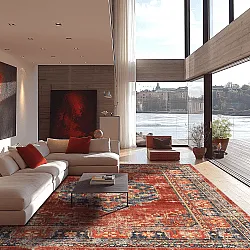 Koberec Wilton - Soussi (červený/multicolor)