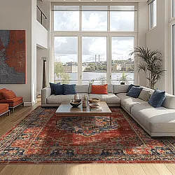 Koberec Wilton - Soussi (červený/multicolor)