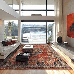 Koberec Wilton - Soussi (červený/multicolor)