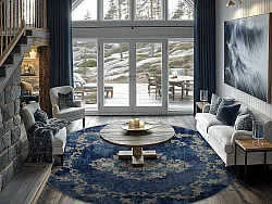 Kruhový koberec - Taknis (modrý)