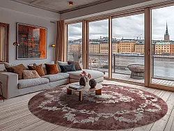 Kruhový koberec - Taknis (červený)