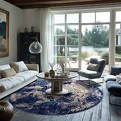 Kruhový koberec - Temima (modrý)