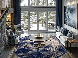 Kruhový koberec - Temima (modrý)