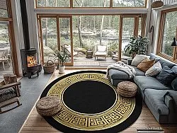 Kruhový koberec - Tilos (čierna/zlatá)
