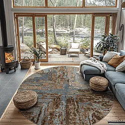 Kruhový koberec - Tizzano (modrý/multicolor)