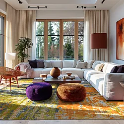 Koberec Wilton - Tizzano (oranžový/multicolor)