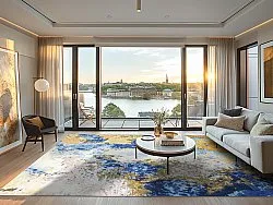 Koberec Wilton - Travale (modrá/žltá/multicolor)