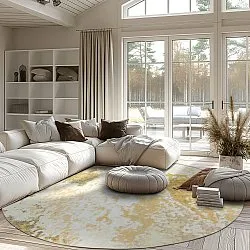 Kruhový koberec - Travale (žltý)