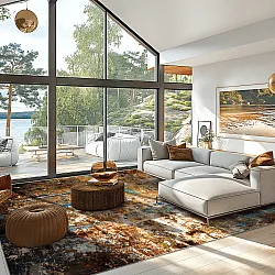 Wilton koberec - Trepito (hnedý/modrý/multicolor)