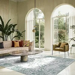 Koberec Wilton - Tulum (svetlo modrá/biela)