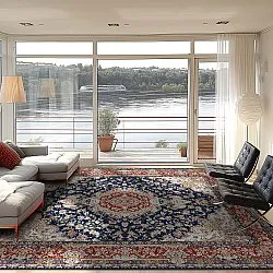 Koberec Wilton - Vakifli (modrý/multikolórový)