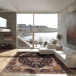 Koberec Wilton - Vakifli (čierny/multicolor)