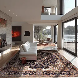 Koberec Wilton - Vakifli (čierny/multicolor)