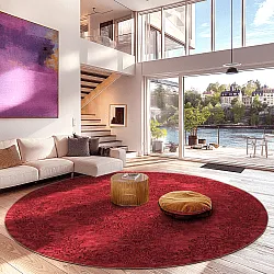 Kruhový koberec - Valenza (červený)
