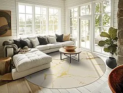 Kruhový koberec - Vieste (béžová/zlatá)