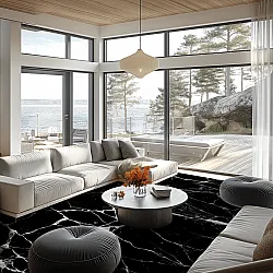 Koberec Wilton - Vieste (čierny/biely)