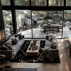 Koberec Wilton - Vieste (čierny/zlatý)