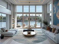 Kruhový koberec - Zarzi (modrá)