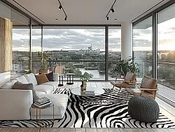 Koberec Wilton - Zebra (čierna/biela)