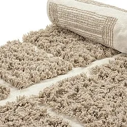 Kruhový koberec - Zola Natural Cotton Shaggy (béžový)