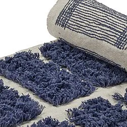 Koberce s dlhým vlasom - Zola Natural Cotton Shaggy (modrá)