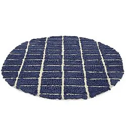 Kolo koberce - Zola Natural Cotton Shaggy (modrá)