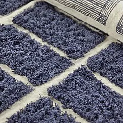 Kolo koberce - Zola Natural Cotton Shaggy (modrá)