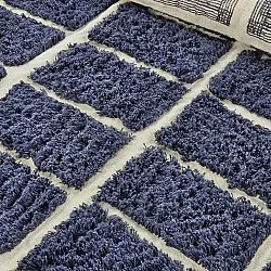 Kolo koberce - Zola Natural Cotton Shaggy (modrá)